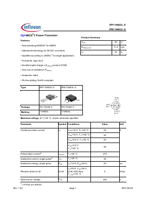 IPB114N03LG Datasheet PDF Infineon Technologies