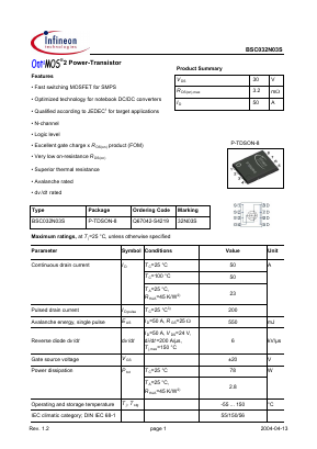 32N03S Datasheet PDF Infineon Technologies