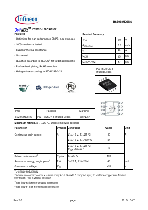 068N06N Datasheet PDF Infineon Technologies
