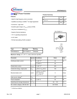 07N03LB Datasheet PDF Infineon Technologies