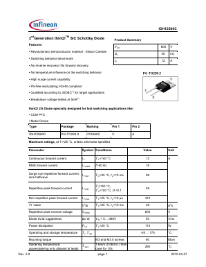 IDH12S60C Datasheet PDF Infineon Technologies