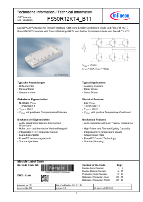 FS50R12KT4_B11 Datasheet PDF Infineon Technologies