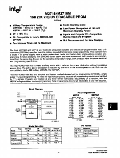 M2716 Datasheet PDF Intel