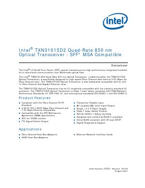TXN31015D2 Datasheet PDF Intel