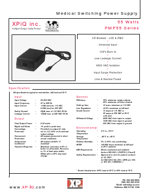PMP55-12 Datasheet PDF International Power DC Power Supplies