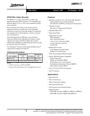 HMP8117 Datasheet PDF Intersil