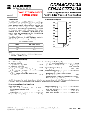 CD54ACT574F3A Datasheet PDF Intersil