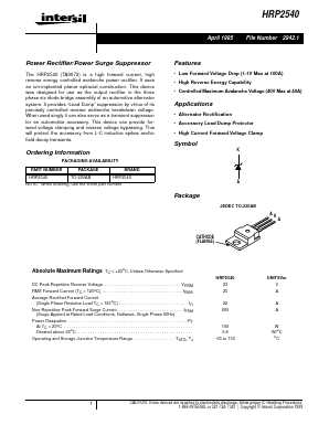 HRP2540 Datasheet PDF Intersil