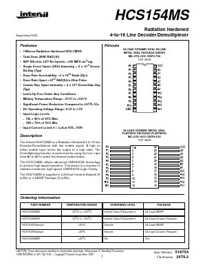 HCS154D/SAMPLE Datasheet PDF Intersil
