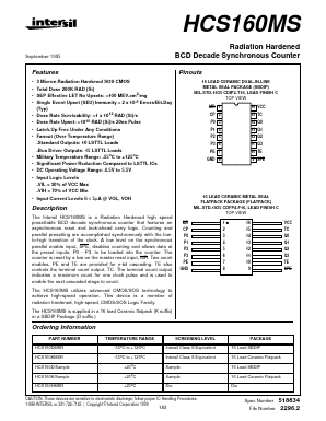 HCS160D/SAMPLE Datasheet PDF Intersil