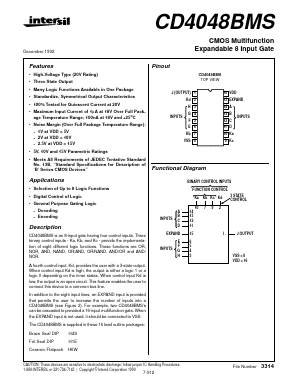 CD4048BMS Datasheet PDF Intersil