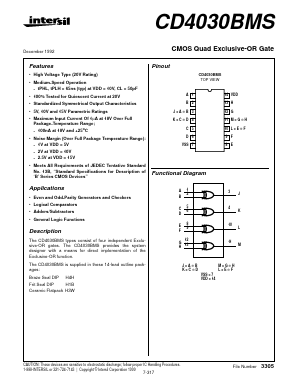 CD4030 Datasheet PDF Intersil