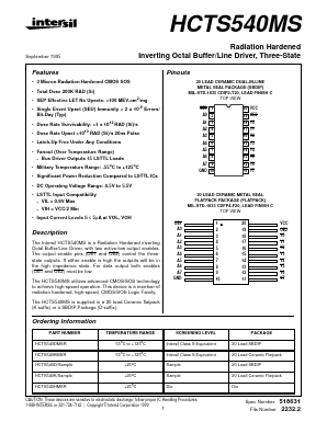 HCTS540D/SAMPLE Datasheet PDF Intersil