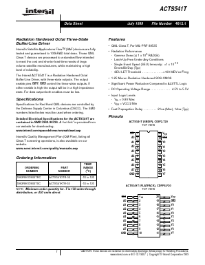 ACTS541DTR-02 Datasheet PDF Intersil