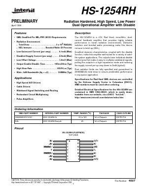 HS-1254RH Datasheet PDF Intersil