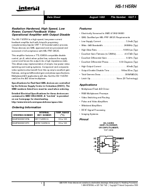 HS-1145RH Datasheet PDF Intersil