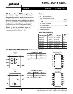 DG300A Datasheet PDF Intersil