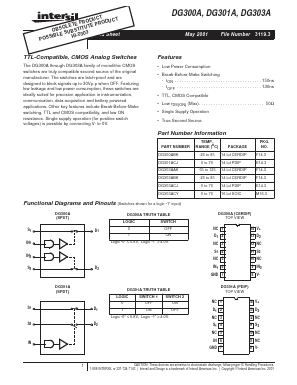 DG301A Datasheet PDF Intersil