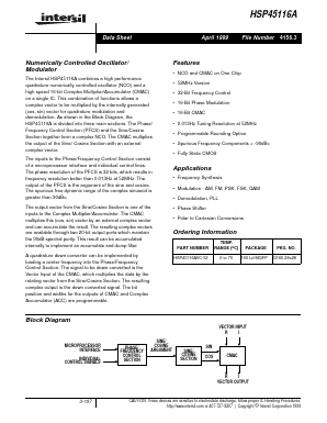 HSP45116A Datasheet PDF Intersil