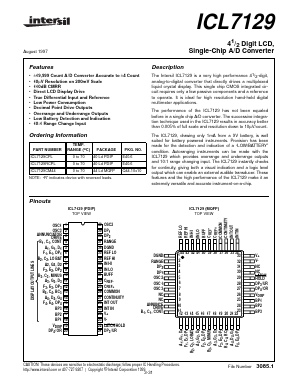 ICL7129 Datasheet PDF Intersil