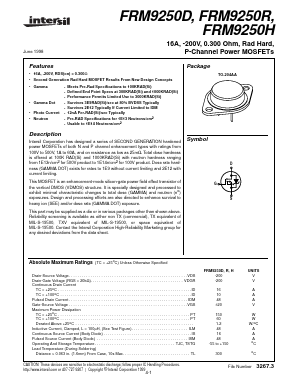 FRM9250D Datasheet PDF Intersil