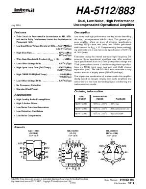 HA-5112 Datasheet PDF Intersil