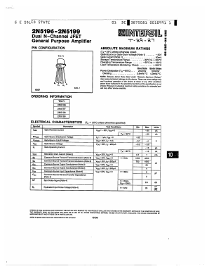 2N5198 Datasheet PDF Intersil