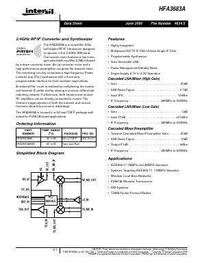 HFA3683AIN Datasheet PDF Intersil