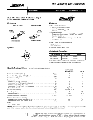 HUF76423D3ST Datasheet PDF Intersil