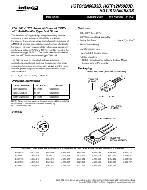 HGT1S12N60B3DS Datasheet PDF Intersil