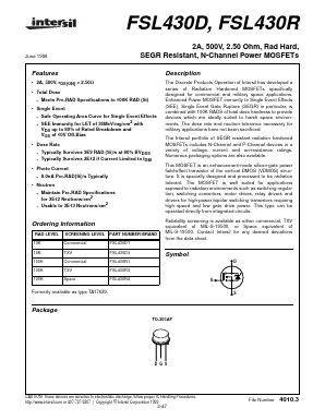 FSL430D Datasheet PDF Intersil
