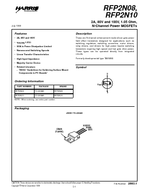 RFP2N10 Datasheet PDF Intersil