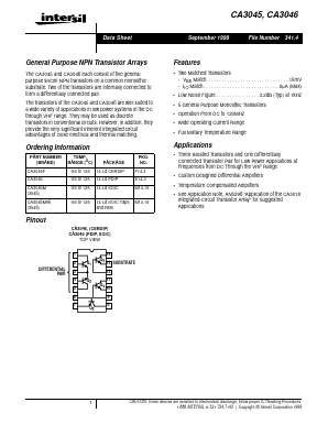 CA3046 Datasheet PDF Intersil