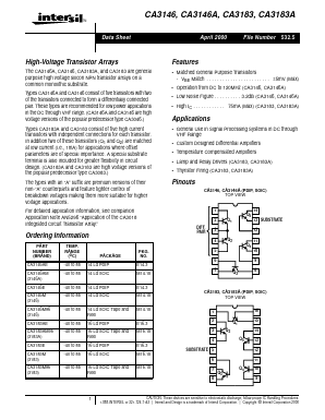 CA3146E Datasheet PDF Intersil