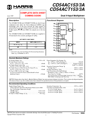 CD54AC153 Datasheet PDF Intersil