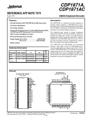 CDP1871AE Datasheet PDF Intersil