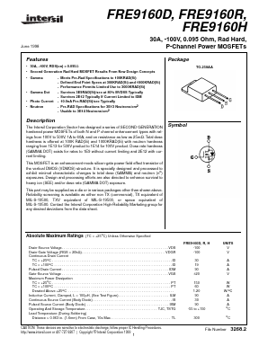 FRE9160H Datasheet PDF Intersil