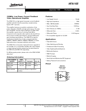 HFA1105 Datasheet PDF Intersil