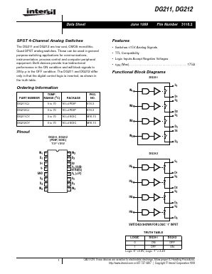 DG211CY Datasheet PDF Intersil