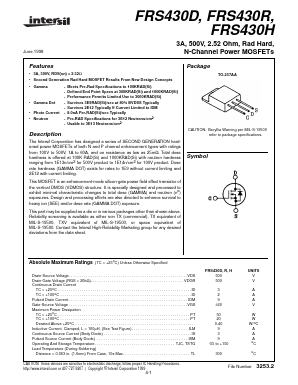 FRS430D Datasheet PDF Intersil