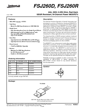 FSJ260R3 Datasheet PDF Intersil