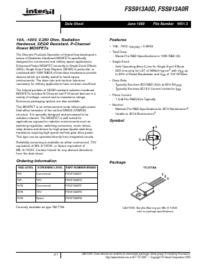 FSS913A0D3 Datasheet PDF Intersil