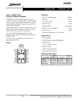 HA5025IB Datasheet PDF Intersil