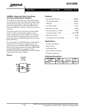 HCA10009 Datasheet PDF Intersil