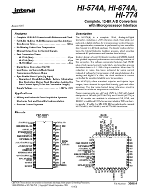 HI3-674ALN-5 Datasheet PDF Intersil