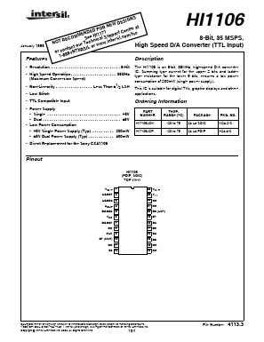 HI1106 Datasheet PDF Intersil