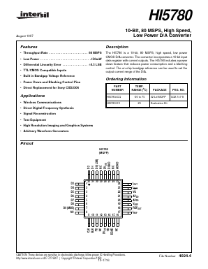 HI5780-EV Datasheet PDF Intersil
