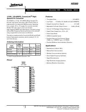HI5860 Datasheet PDF Intersil