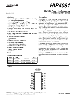 HIP4081IB Datasheet PDF Intersil