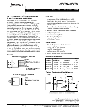 HIP5011IS1 Datasheet PDF Intersil